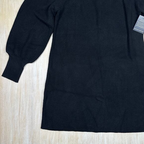 NWT Boston Proper Black Long Sleeve Pullover Date Night Knit Sweater Dress XL - Picture 4 of 15